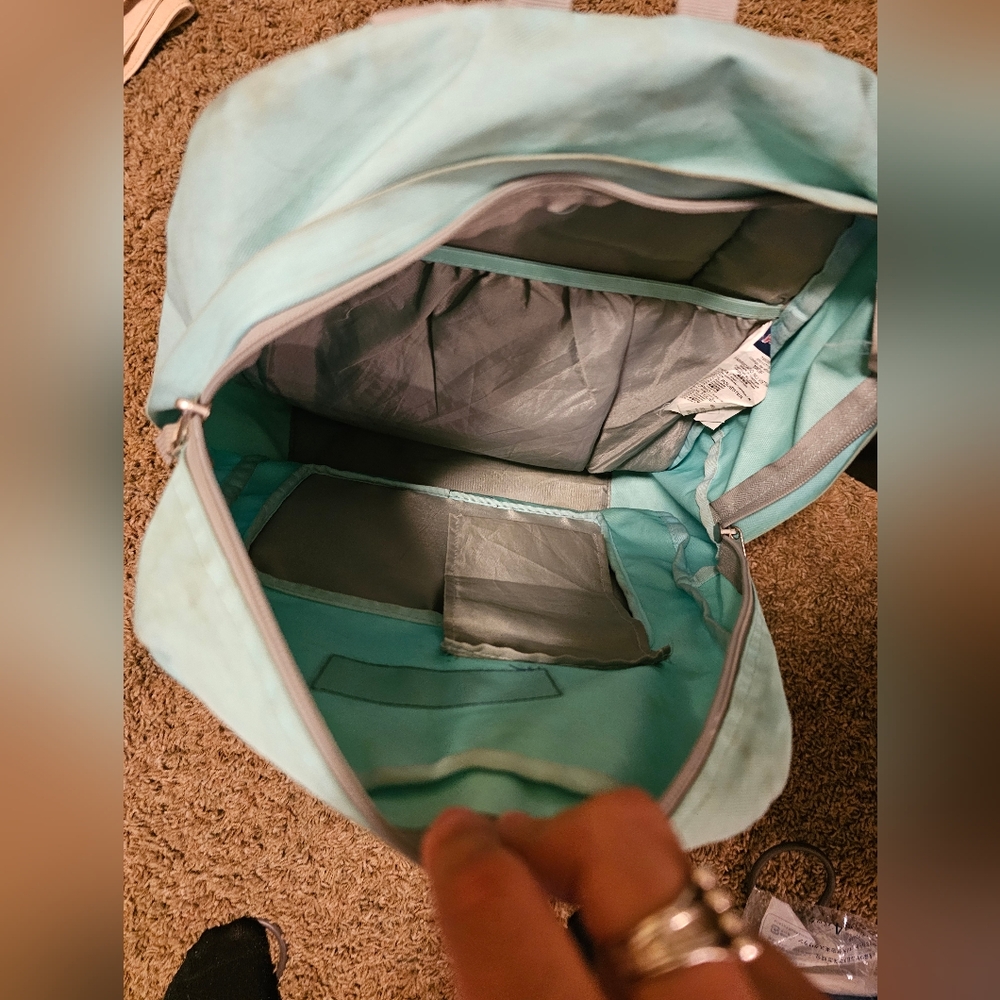 Jansport teal and grey backpack